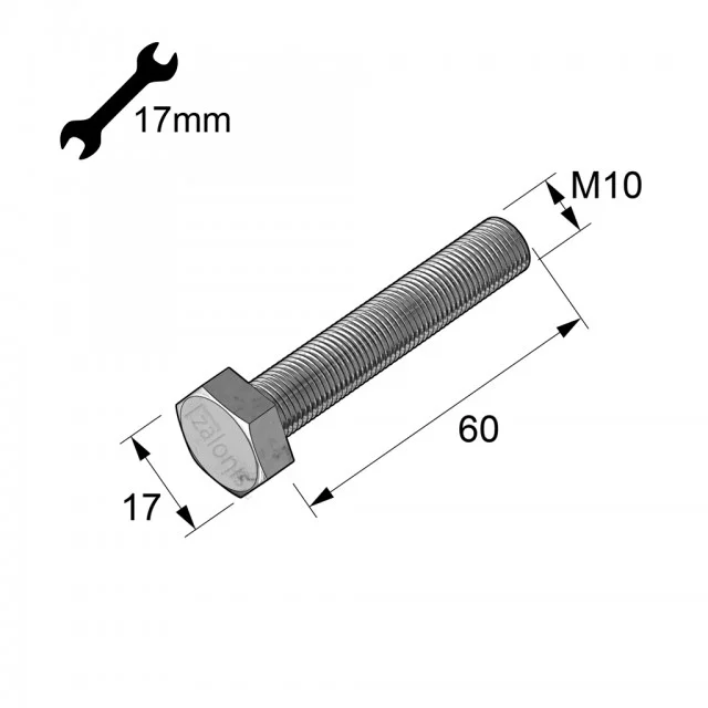 ΕΞΑΓΩΝΗ ΧΑΛΥΒΔΙΝΗ ΒΙΔΑ M10x60